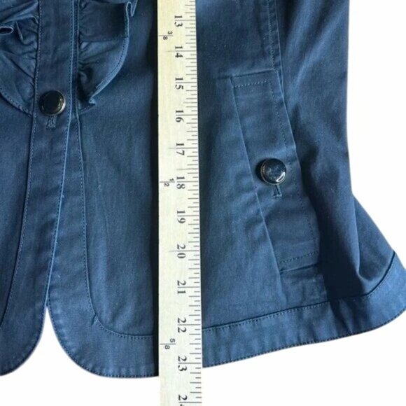 Talbots Womens Black Ruffle Front Blazer Jacket Size 8 - Picture 8 of 11